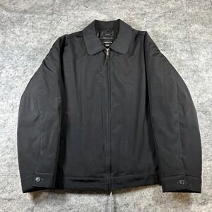Vintage Liz Claiborne Poly Tech Jacket Men's 2XL‎ Black Inside Full Zip Pockets